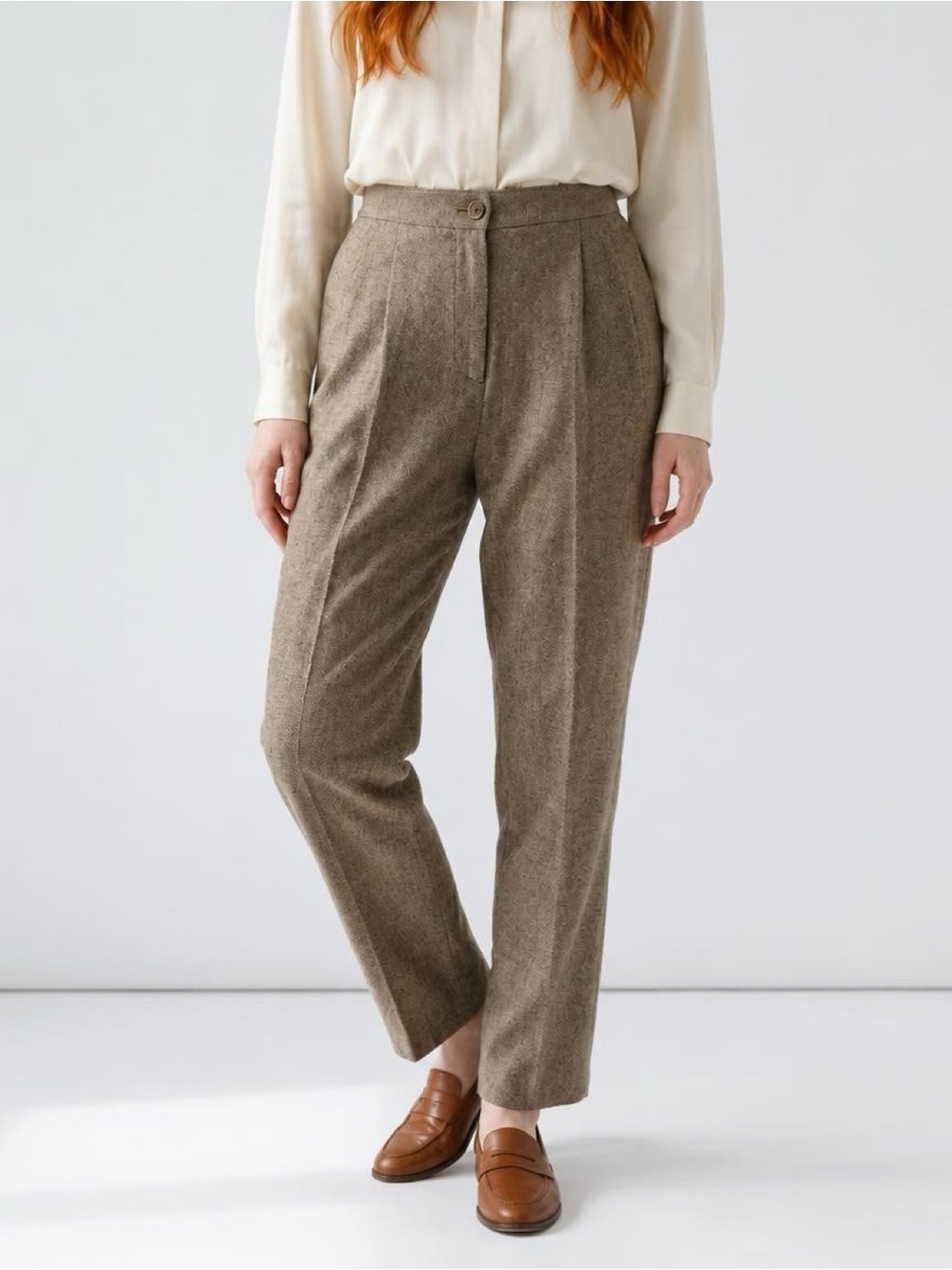 Savannah Grey Tailored 100% Pure New Wool Pants Vintage 1970 - 1990s
